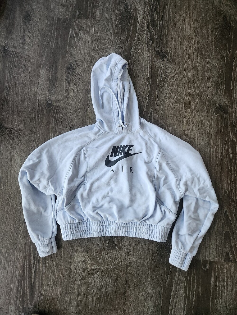 Nike Light Blue Fleece Cropped Hoodie